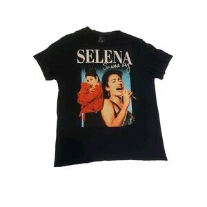 Selena Quintanilla Si Una Vez Men's T-Shirt Tejano Music Adult Large Black Tee
